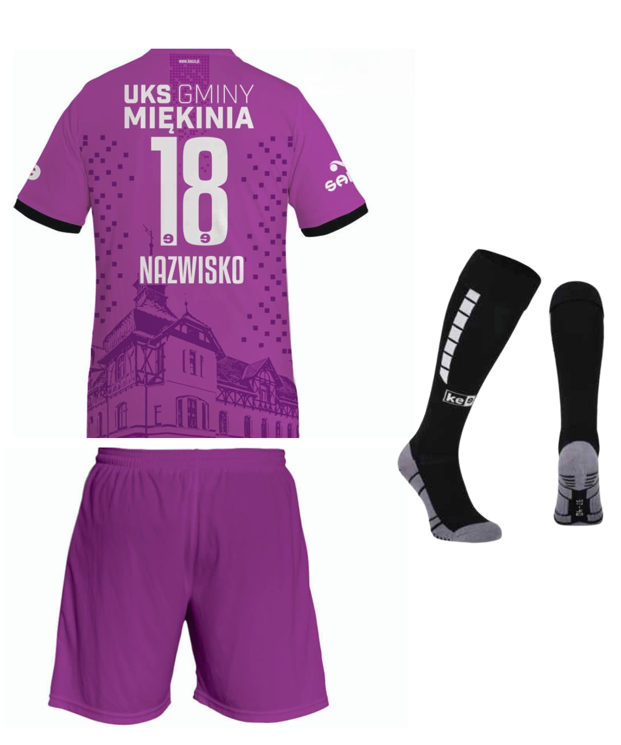 Komplet meczowy bramkarski (fioletowy) + personalizacja